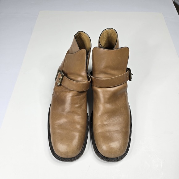 COACH Jarret Mens 10.5 D Leather Monk Strap Boots J510 Brown Vintage Made Italy